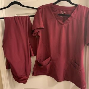 Maroon scrubs